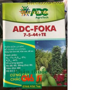 PHÂN BÓN LÁ NPK BỔ SUNG VI LƯỢNG ADC-FOKA 7-5-44+TE – Cứng Cây- Tăng Đề Kháng-  Dưỡng Hoa- Nuôi Trái