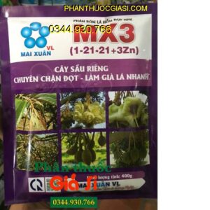 PHÂN BÓN LÁ NPK MX3 (1-21-21+3Zn) - Ức Chế Đọt Non- Làm Già Lá- Thúc Ra Hoa- Chống Rụng Trái Non