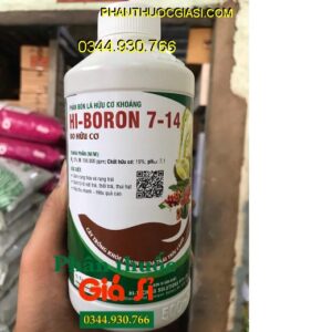 PHÂN BÓN LÁ HỮU CƠ KHOÁNG HI – BORON 7-14 – Cây Trồng Khỏe Mạnh- Hoa Trái Trĩu Cành