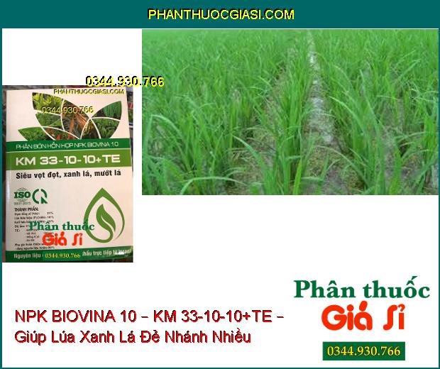 PHÂN BÓN LÁ HỖN HỢP NPK BIOVINA 10 – KM 33-10-10+TE – Siêu Vọt Đọt- Xanh Lá- Mướt Lá