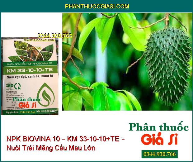 PHÂN BÓN LÁ HỖN HỢP NPK BIOVINA 10 – KM 33-10-10+TE – Siêu Vọt Đọt- Xanh Lá- Mướt Lá