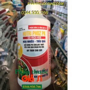 PHÂN BÓN LÁ HỖN HỢP NUTRI PHOZ PK 0-40-48 – Hoa Nhiều- Trĩu Quả