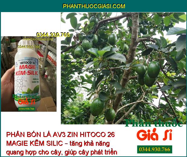 PHÂN BÓN LÁ AV3 ZIN HITOCO 26 MAGIE KẼM SILIC – Tăng Đề Kháng - Xanh LÁ - Sáng Trái