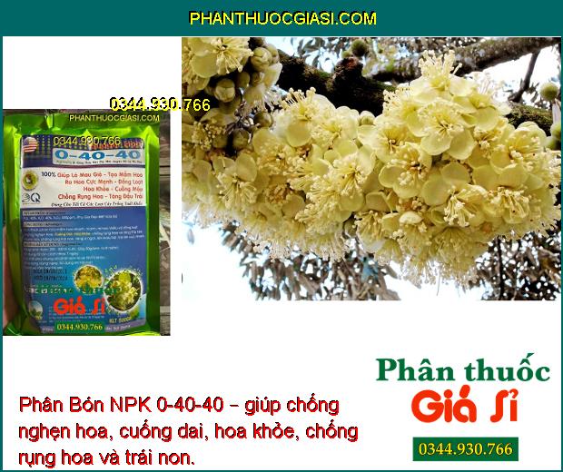 Phân Bón NPK 0-40-40 – Ra Hoa Đồng Loạt - Chống Rụng Hoa - Tăng Đậu Trái