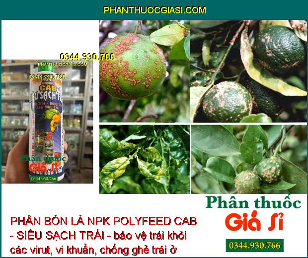 PHÂN BÓN LÁ NPK POLYFEED CAB - SIÊU SẠCH TRÁI - Tẩy Trái - Lên Màu Đẹp - Chống Rụng Trái Non