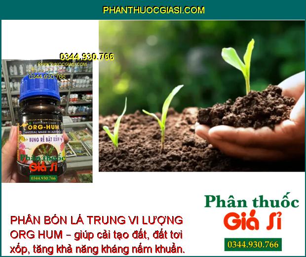 PHÂN BÓN LÁ TRUNG VI LƯỢNG ORG HUM – RA RỄ MẠNH - BẬT NHIỀU MẦM - PHỤC HỒI CÂY