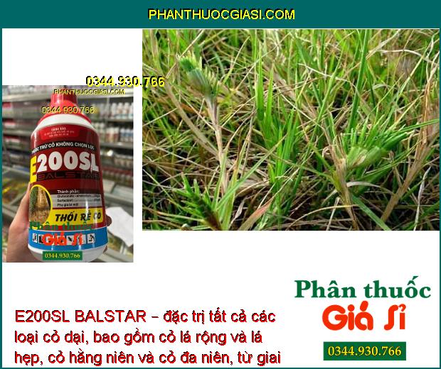 E200SL BALSTAR – đặc trị tất cả các loại cỏ dại, bao gồm cỏ lá rộng và lá hẹp, cỏ hằng niên và cỏ đa niên, từ giai đoạn cỏ mới ra đến khi cỏ đã lớn