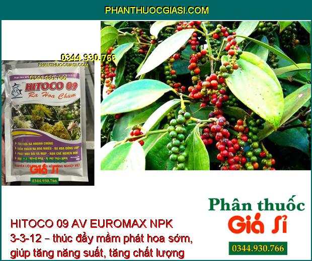 HITOCO 09 AV EUROMAX NPK 3-3-12 – Thúc Đẩy Mầm Hoa - Trổ Bông Đồng Loạt 