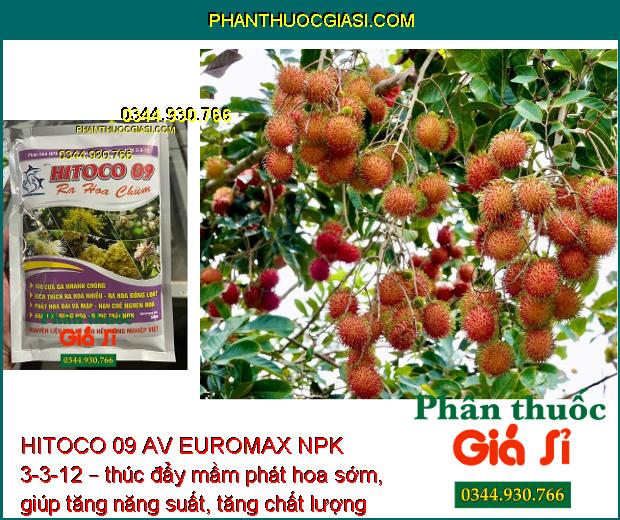 HITOCO 09 AV EUROMAX NPK 3-3-12 – Thúc Đẩy Mầm Hoa - Trổ Bông Đồng Loạt 