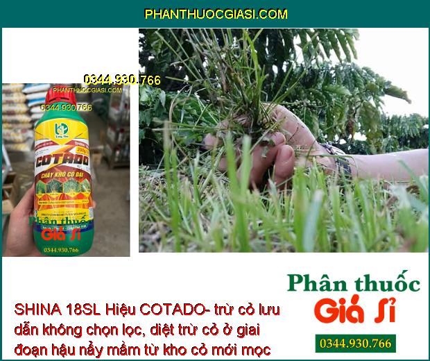 SHINA 18SL Hiệu COTADO- trừ cỏ lưu dẫn không chọn lọc, diệt trừ cỏ ở giai đoạn hậu nẩy mầm từ kho cỏ mới mọc đến khi cỏ trường thành