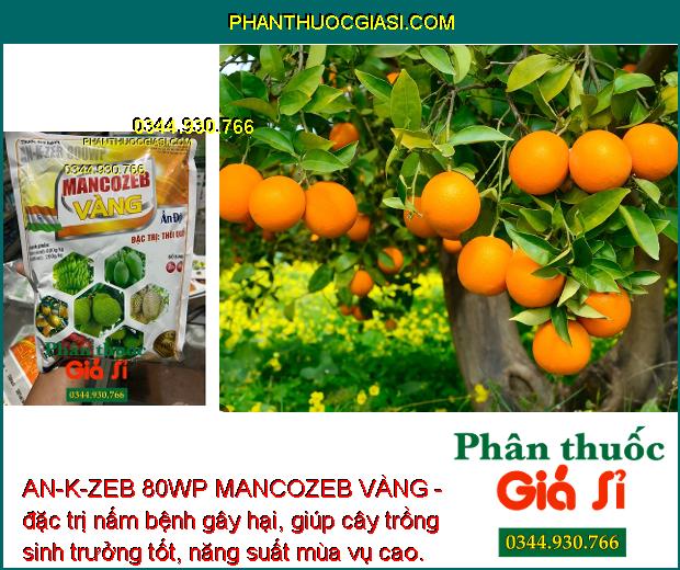 AN-K-ZEB 80WP MANCOZEB VÀNG - Đặc Trị Bệnh Do Nấm Gây Hại Cây Trồng