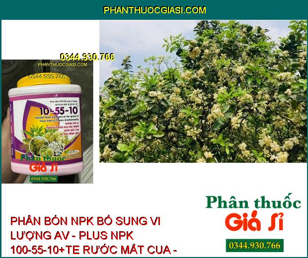 PHÂN BÓN NPK BỔ SUNG VI LƯỢNG AV - PLUS NPK 100-55-10+TE RƯỚC MẮT CUA - đánh thức mầm hoa, thúc đẩy ra hoa đồng loạt.