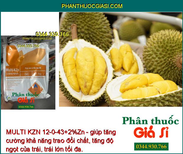 MULTI KZN 12-0-43+2%Zn -Trái Nhanh Lớn - Ra Hoa Đồng Loạt - Trái Lớn Nhanh - Tăng Độ Ngọt -Tăng Đề Kháng